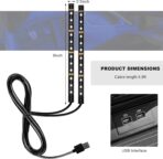 Car LED Strip Light, 12V 24 LEDs Neon Ambient Lighting Night Light w/Cigarette Adapter Plug, Under Dash Atmosphere Lights Decorative Lamp (Blue, USB Port) - Image 2