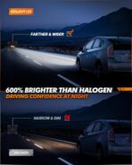 SEALIGHT 9004 Bulbs, 64,000LM Brighter, HB1 Driving Light Bulbs, 60W 6500K White Fog Bulbs, 80,000hrs Long Lifespan, 1:1 Size 3 Minute Plug-N-Play for Vehicle ATVs & Powersports, Pack of 2 - Image 5