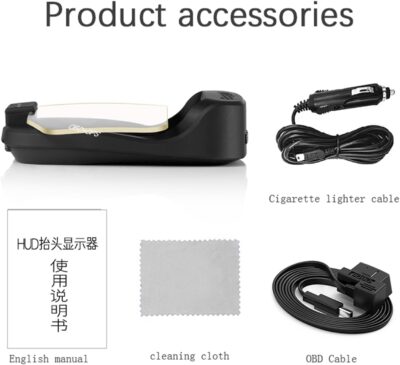 Head Up Display for C2, Obd2 Display With Rpm/ Fuel Consumption/ Water Temperature/ Over-Speed Alarm, Gps Speedometer for Car, Suitable for All Cars - Image 9