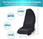 Car Seat Covers Universal Car Protective Front Seat Covers Washable Non-Slip Seat Protectors for Gym Workouts,Waterproof and Sweatproof Towel Seat Covers for Cars,Trucks, Jeeps (2 Pack Black) - Image 7
