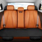 Car Back Seat Cover, Anti-Slip Long Comfortable Vehicle Rear Chair Protectors with Storage Pocket, Breathable Automotive Back Bench Cushion Pad, Universal for SUV Sedan Truck (Black) - Image 5