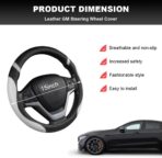 Car Steering Wheel Cover, 15 Inch Premium Leather Breathable Non-Slip Wheels Wrap, Universal Auto Comfortable Steering Wheel Protector for SUV Truck Van, Car Accessories (Gray) - Image 2