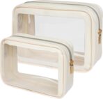 PACKISM Clear Makeup Bag - TSA Approved Toiletry Bag for Carry-on & Checked Luggage, Water Resistant Car Storage Organizer with Reinforced Seams