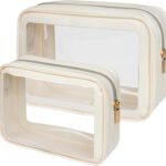 PACKISM Clear Makeup Bag - TSA Approved Toiletry Bag for Carry-on & Checked Luggage, Water Resistant Car Storage Organizer with Reinforced Seams