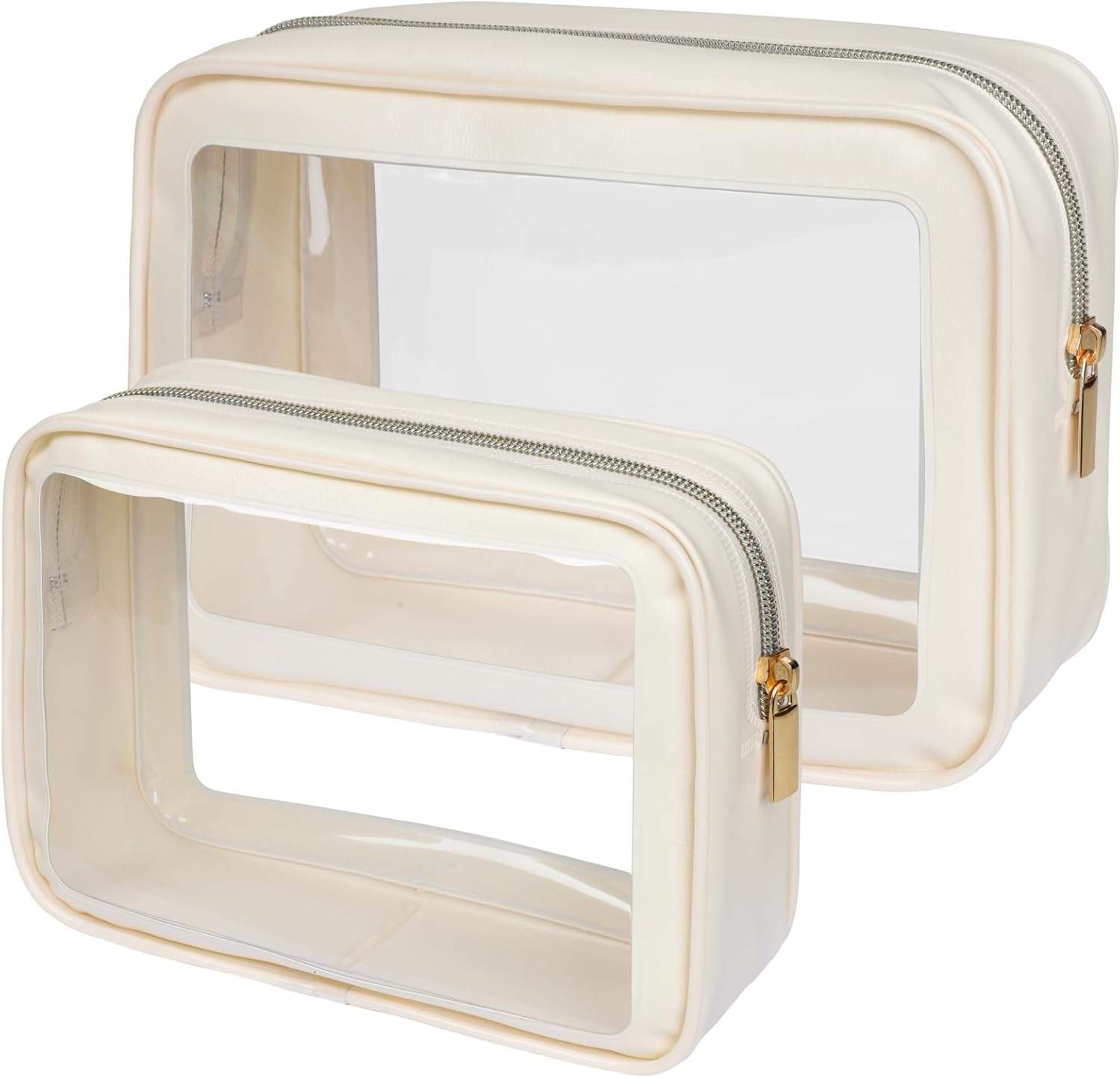 61-0Hnc-uDL._AC_SL1500_.jpg PACKISM Clear Makeup Bag - TSA Approved Toiletry Bag for Carry-on & Checked Luggage, Water Resistant Car Storage Organizer with Reinforced Seams - Image 1