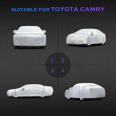 Car Cover Custom Fit for Toyota Camry 1996-2025,Honda Accord 2001-2025,6 Layers Truck Cover Waterproof All Weather for Automobiles,Outdoor Full Exterior Cover,Rain, Sun, Wind Protection,Silver - Image 7