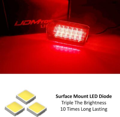 iJDMTOY Full LED Side Door Courtesy Light Assy Compatible With Lexus IS ES GS LS RX GX LX; Compatible With Toyota Avalon Sienna Venza Camry Prius 4Runner, Powered by 18-SMD Red LED - Image 3
