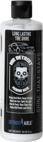 Mr. Detroit - 4pc Wheel & Tire Care Kit Powerful Wheel Cleaner, High-Gloss Tire Shine, Drill Wheel Brush with Soft Wool Microfiber Bristles, Hex Logic Applicator Pad (CL-4DHP062) - Image 4