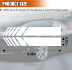 2PCS Car Rear View Mirror Sticker Decal, Waterproof Vinyl Car Body Reflective Stripes, Vehicle Side Mirror DIY Stickers Decoration, Anti-Collision Warning Auto Decals for Most Cars (White) - Image 2
