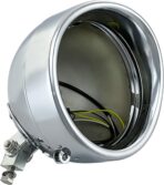 FATECIM Motorcycle 7" Round Headlight Bucket Housing with Visor 7 Inch LED Headlamp Shell Protective Cover Heavy Duty Universal for Harley Kawasaki Honda Yamaha Suzuki Chopper Cafe Racer Bobber Chrome - Image 6