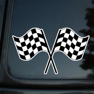 2pc Racing-Themed Vinyl Checkered Flag Car Decal Stickers, 5.91''x3.54''- Waterproof & Weatherproof Decals, for Car Windows, Bumpers, Eexterior Decorative Accessories | CZ33 - Image 6