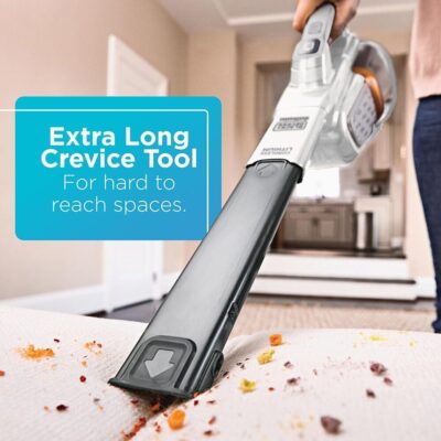 BLACK+DECKER Dust Buster Hand Held Vacuum Cordless Rechargeable, Portable Vacuum for Car, Extended Runtime, Powerful Suction, Extra Long Crevice Tool, AdvancedClean+ (HHVK320J10) - Image 4