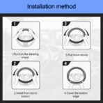 Leather Car Steering Wheel Cover for Men Women, Elastic, Breathable Anti-Slip, Universal 15 inch, (Black1) - Image 6