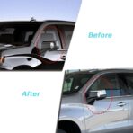 AUCERAMIC 2PCS Chrome Mirror Cap Cover Clip on Replacement for 2019-2025 Chevy Silverado 1500, GMC Sierra 1500 Replacement for Left Right Side Mirror Cover (Chrome) - Image 7