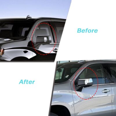 AUCERAMIC 2PCS Chrome Mirror Cap Cover Clip on Replacement for 2019-2025 Chevy Silverado 1500, GMC Sierra 1500 Replacement for Left Right Side Mirror Cover (Chrome) - Image 7