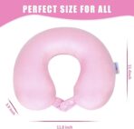 SAIREIDER Travel Neck Pillow 100% Pure Memory Foam Airplane Pillow for Head Support,Soft Adjustable Pillow for Plane, Car & Home Recliner (Pink) - Image 6