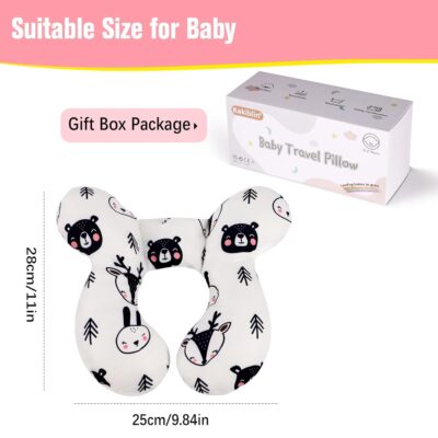 KAKIBLIN Baby Neck Pillow, Upgraded Baby Support Pillow,Babies Head Pillow,Neck Support Pillow for for Car Seat, Stroller, Pushchair,Travel (Bear) - Image 6
