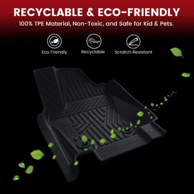 LASFIT Floor Mats for Toyota Tacoma 2024 2025 2026 Double Cab Auto Tran (Not fit Hybrid) All Weather Floor Liner for Tacoma TRD/SR/SR5/limited TPE Custom Fit Car Mats Front&Rear 2 Row Mats - Image 5