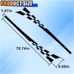 2PCS 78" Car Body Door Side Waistline Sticker Decals, Sports Racing Stripe Decals, Waterproof Vinyl Stripe Sticker Decoration for Car SUV Truck (Black) - Image 2