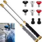 Jet Nozzle Power Washer, Includes 3 Pressure Nozzles and Quick Connectors, New Pressure Washer, Spray Nozzle for Garden Patio Outdoor Cleaning (Black + Grey)