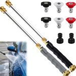 Jet Nozzle Power Washer, Includes 3 Pressure Nozzles and Quick Connectors, New Pressure Washer, Spray Nozzle for Garden Patio Outdoor Cleaning (Black + Grey)