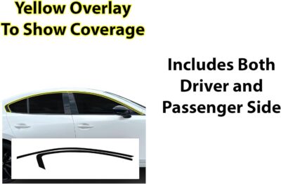 BOGAR TECH DESIGNS for Mazda 3 Sedan 2019-2026 Side Window Chrome Delete – Precut Vinyl Trim Overlay, Gloss Black Blackout Appearance - Image 6