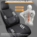 Car Seat Covers for Kia Forte 2010-2026,Waterproof Nappa Leather Car Seat Cover,Soft Seat Cushion Covers with Airbag,Full Coverage Car Seat Covers Sets(Black,2PCS Only) - Image 6