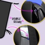 ggomaART Car Side Window Sun Shade - Universal Reversible Magnetic Curtain for Baby and Kids with Sun Protection Block Damage from Direct Bright Sunlight, and Heat - 1 Piece of Solid Black - Image 4