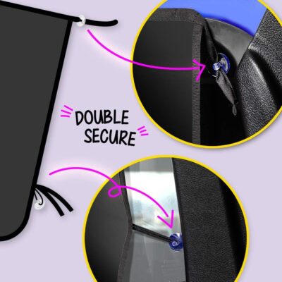 ggomaART Car Side Window Sun Shade - Universal Reversible Magnetic Curtain for Baby and Kids with Sun Protection Block Damage from Direct Bright Sunlight, and Heat - 1 Piece of Solid Black - Image 4