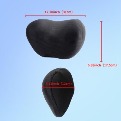 2 Pack Car Headrest Pillow, Comfy Head Rest Pillow for Car, 100% Memory Foam Car Neck Pillow for Driving - Universal Fit Travel Car Pillow for Pain Relief While Driving(Comes with 2 Eye Masks) - Image 2