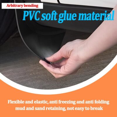 4PCS Car Mud Flaps, Flexible Rubber Vehicle Mudflaps Mudguard Splash Guard with Hardware, Automotive Exterior Front & Rear Protection Accessories, Universal for Pickup Truck SUV - Image 6