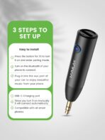 Bluetooth 5.4 Car Aux Adapter with Enhanced Microphone, 3.5mm Jack for Car Home Stereo, USB-C Charging, Sturdy Case, 1 Piece - Image 4