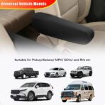 2PC Car Front Seat Armrest Covers,Universal Size Seat Arm Rest Cover,Flat Cloth Fabric Armrest Cover,Car Interior Accessories(Black,1Pair) - Image 5