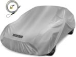 Motor Trend FlexCover Car Cover, Waterproof All-Weather SUV Truck Car Covers for Snow Ice Rain Sun UV Dust Hail Protection, Indoor/Outdoor Full Exterior Cover, Sedan Car Cover (Fits Up to 210" Length)
