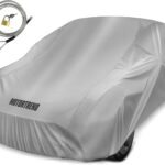 Motor Trend FlexCover Car Cover, Waterproof All-Weather SUV Truck Car Covers for Snow Ice Rain Sun UV Dust Hail Protection, Indoor/Outdoor Full Exterior Cover, Sedan Car Cover (Fits Up to 210" Length)