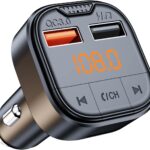 Bluetooth Adapter for Car，Bluetooth FM Transmitter for Car,MP3 Player QC3.0 Quick Charge for All Smartphones Audio Players，Supports TF/SD Card and USB