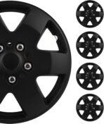 SCITOO 4pcs Set of 15-Inch Black Hubcaps can be Easily Installed on Car Truck SUV,Suitable for a Variety of Models,Beautiful and Rust-Proof