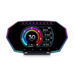 MH Heads Up Display OBD2+GPS Dual System Car HUD Display, OBD2 Gauge Display, Digital Speedometer MPH Driving Overspeed Alarm Trip/Water Temperature/Fuel Consumption for All Vehicle