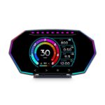 MH Heads Up Display OBD2+GPS Dual System Car HUD Display, OBD2 Gauge Display, Digital Speedometer MPH Driving Overspeed Alarm Trip/Water Temperature/Fuel Consumption for All Vehicle