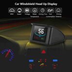 Heads Up Display, P10 Universal Car HUD OBD2 Speed Warning RPM Fuel Consumption Projector - Image 2