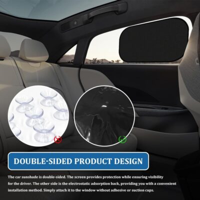 2PCS Car Window Shades for Baby, Cars Sun Shade, 21"x14" Mesh Car Window Covers, Sun Shade Cars Accessories Sun Glare Shield and UV Protection Universal Fit Children, Pets, Adult (Black) - Image 5
