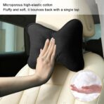 Car Headrest Pillow, Suede Soft Comfortable Breathable Vehicle Seat Neck Support Cushion with Adjustable Strap, Ergonomic Design Auto Head Rest Pad, Universal for Sedan RV Truck (Black) - Image 3