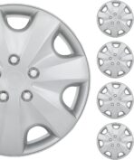 SCITOO 4-Pack Premium 16 Inch Hubcaps Set Wheel Rim Cover OEM Style Easy Snap On Car Truck SUV Silver HubCap(Full Set of 4)