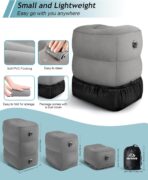 JefDiee Inflatable Foot Rest Pillow, Kids Airplane Bed, Adjustable 3 Layers Height Leg Rest Pillow, Airplane Travel Essentials Great for Office, Home, Trains, Cars - Image 4