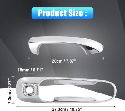 X AUTOHAUX 4pcs Chrome Plated ABS Exterior Side Door Handle Cover Trim for Dodge for Ram 1500 2500 3500 2002-2008 Silver Tone Outer Door Handle Cover Decoration - Image 3