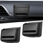 Car Front Seat Organizer, Multifunctional Self-Adhesive Car Dashboard Cell Phone Holder, Universal Vehicle Interior Storage Box Accessories for Keys, Cards, Coins, Sunglasses (2PCS)