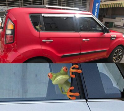 UTENEW 3D Cute Peep Frog Funny car Stickers Truck Window Vinyl Decal Graphics Auto 2pcs - Image 5