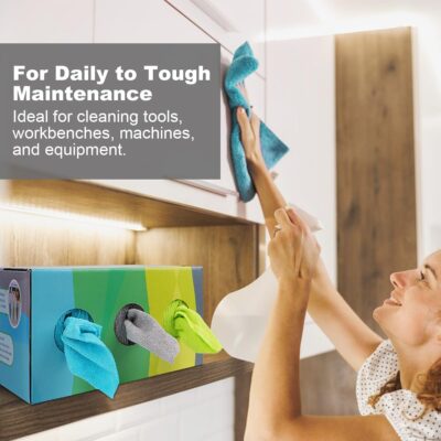 Microfiber Cleaning Cloth, 150 Pack Reusable Paper Towels Microfiber Towels for Cars Lint Free Washable Tissues Shop Rags with Dispenser Box for Home Kitchen Automotive, 11"x 9", Multicolor - Image 6