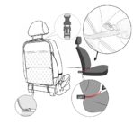 Seat Back Protector + Large Capacity Pocket Storage Organizer,Preventing The Impact of Children Stepping on The Seat Backrest (Style A-Black) - Image 7