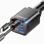 Retractable Car Charger, SUPERONE 99W Car Phone Charger with Cables Fast Charging, USB C Car Charger Adapter for iPhone 17 16 15 14 13 12, Samsung, Black